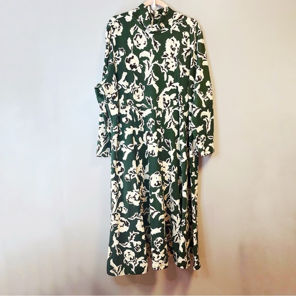 Tanya Taylor Dress Green Cream & Black Floral Thea Dress in Martini Multi 3X NWT - Picture 5 of 16